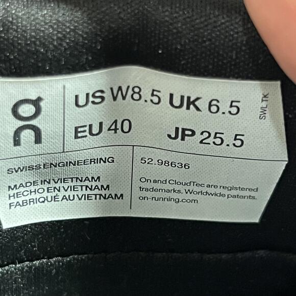 On Cloudrunner Waterproof Shoes Womens Size 8.5 Black Pink Running Sneakers - Picture 8 of 9